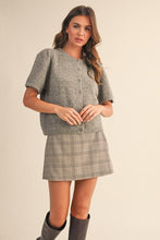 Load image into Gallery viewer, Charcoal Mocha Short Sleeve Cardigan