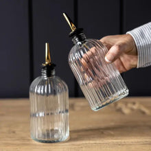 Load image into Gallery viewer, Ribbed Glass Olive Oil &amp; Vinegar Bottles