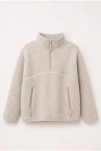 Load image into Gallery viewer, Ecru Sherpa Fleece Half-Zip Pullover