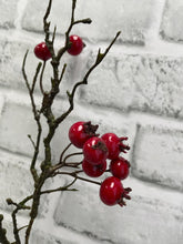 Load image into Gallery viewer, 15" Shiny Red Berry Branch