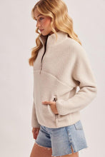 Load image into Gallery viewer, Ecru Sherpa Fleece Half-Zip Pullover