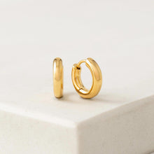 Load image into Gallery viewer, Gold Tube Huggie Earrings