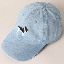 Load image into Gallery viewer, French Bulldog Embroidered Denim Cap