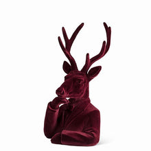 Load image into Gallery viewer, Burgundy Arm Up Stag Bust Figurine