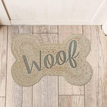 Load image into Gallery viewer, Woof Bone Shape Jute Dog Mat