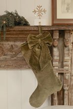 Load image into Gallery viewer, Olive Velvet Bow Clip