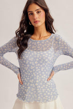 Load image into Gallery viewer, Daisy Print Mesh Long Sleeve