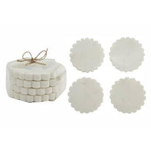 Load image into Gallery viewer, Scalloped White Marble Coasters