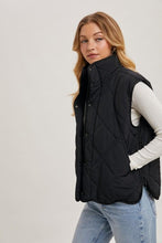 Load image into Gallery viewer, Black Quilted Puffer Vest
