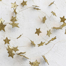 Load image into Gallery viewer, Gold Glitter Paper Star Garland