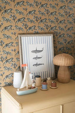 Load image into Gallery viewer, Whales on Stripes Framed Art