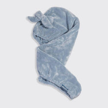 Load image into Gallery viewer, Coastal Blue Plush Microfiber Hair Towel Turban