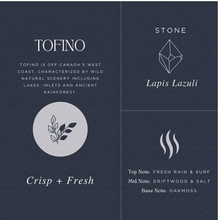 Load image into Gallery viewer, Tofino | Sea Salt + Cypress + Jasmine + Driftwood
