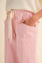 Load image into Gallery viewer, Pink Stripe Daisy Drawstring Pants