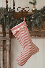 Load image into Gallery viewer, Red Ticking Stripe Stocking