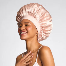 Load image into Gallery viewer, Blush Adjustable Oversized Satin Bonnet