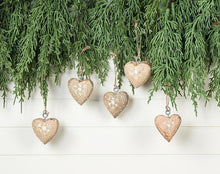 Load image into Gallery viewer, Snowflake Wood Heart Ornament