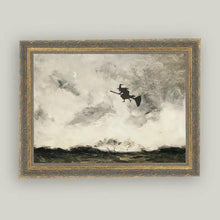 Load image into Gallery viewer, Witch Flying Through the Night Framed Art