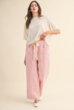 Load image into Gallery viewer, Pink Stripe Daisy Drawstring Pants