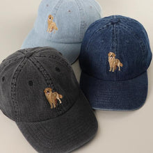 Load image into Gallery viewer, Golden Retriever Embroidered Denim Cap