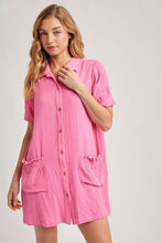 Load image into Gallery viewer, Pink Mia Ruffled Pocket Mini Dress