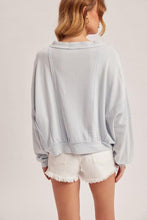 Load image into Gallery viewer, Dusty Blue Penelope Waffle Oversized Terry Top