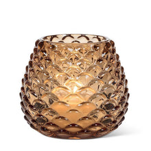 Load image into Gallery viewer, Amber Pinecone Tealight Glass