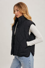 Load image into Gallery viewer, Black Quilted Puffer Vest