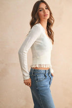 Load image into Gallery viewer, Audrey Lace Trim Detail Top