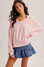 Load image into Gallery viewer, Pink Penelope Waffle Oversized Terry Top