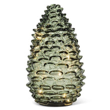 Load image into Gallery viewer, Green Glass LED Pinecone