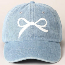 Load image into Gallery viewer, Bow Embroidered Denim Cap