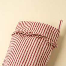 Load image into Gallery viewer, Red Ticking Stripe Stocking