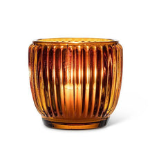 Load image into Gallery viewer, Amber Ribbed Votive