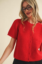 Load image into Gallery viewer, Red Short Sleeve Cardigan