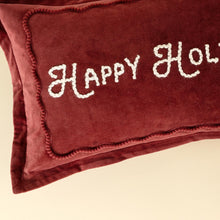Load image into Gallery viewer, Red Happy Holidays Pillow