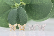 Load image into Gallery viewer, Pave Butterfly Studs