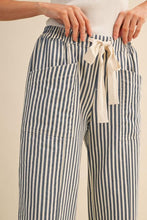Load image into Gallery viewer, Navy Striped Daisy Drawstring Pants