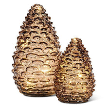 Load image into Gallery viewer, Amber Glass LED Pinecone