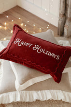 Load image into Gallery viewer, Red Happy Holidays Pillow