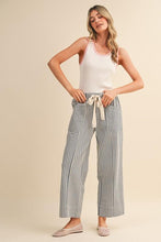 Load image into Gallery viewer, Navy Striped Daisy Drawstring Pants