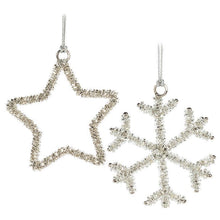 Load image into Gallery viewer, Silver Beaded Ornaments