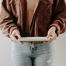 Load image into Gallery viewer, White Stoneware Tray