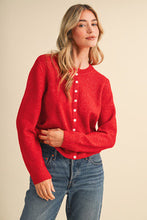 Load image into Gallery viewer, Red Sweater Cardigan