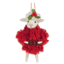 Load image into Gallery viewer, Sheep in Red Fuzzy Knit Coat