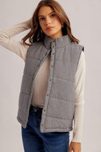 Load image into Gallery viewer, Navy Gingham Puffer Vest