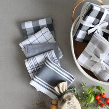 Load image into Gallery viewer, Multi Stripe Charcoal Tea Towels