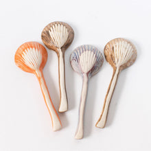 Load image into Gallery viewer, Stoneware Scallop Shell Spoons