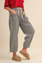 Load image into Gallery viewer, Black Stripe Parachute Pants