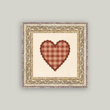 Load image into Gallery viewer, Gingham Heart Framed Art